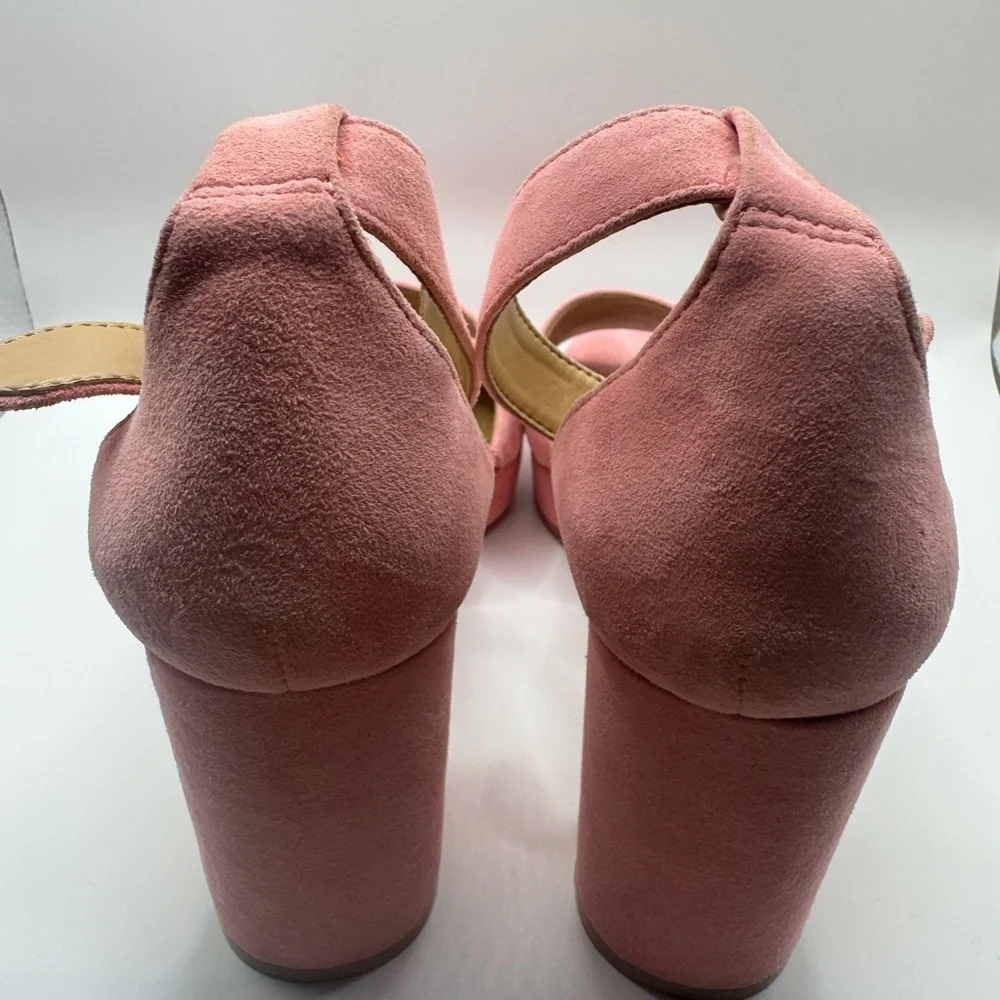 Naturalizer Pearlyn pink leather suede Barbiecore blockheel chunky 90’s platform
